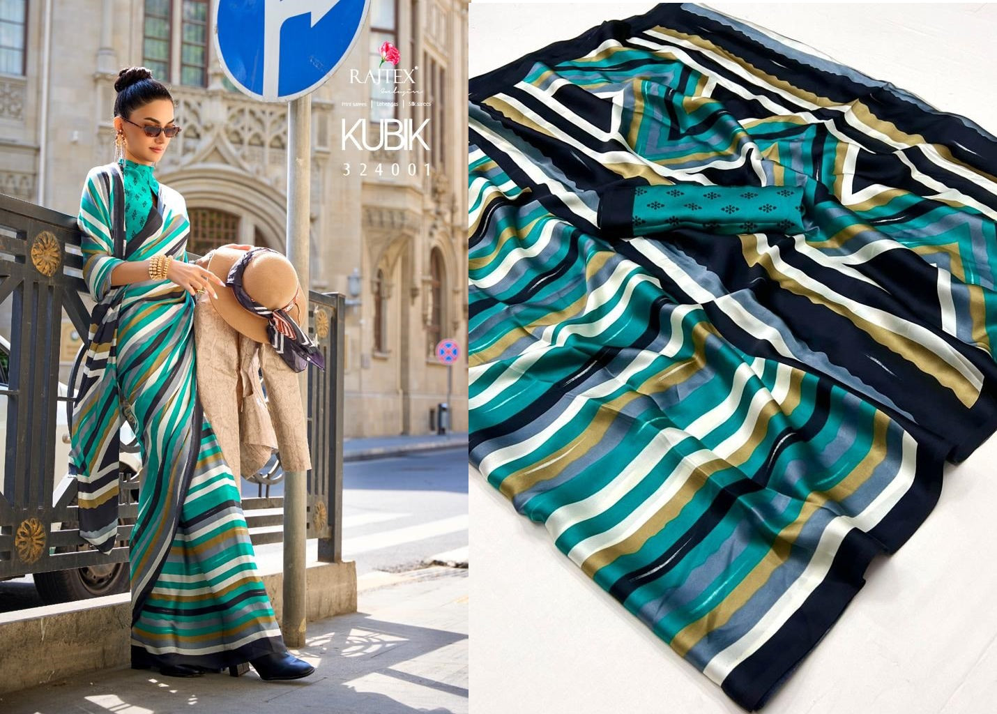 324001 Kubik Rajtex Sarees