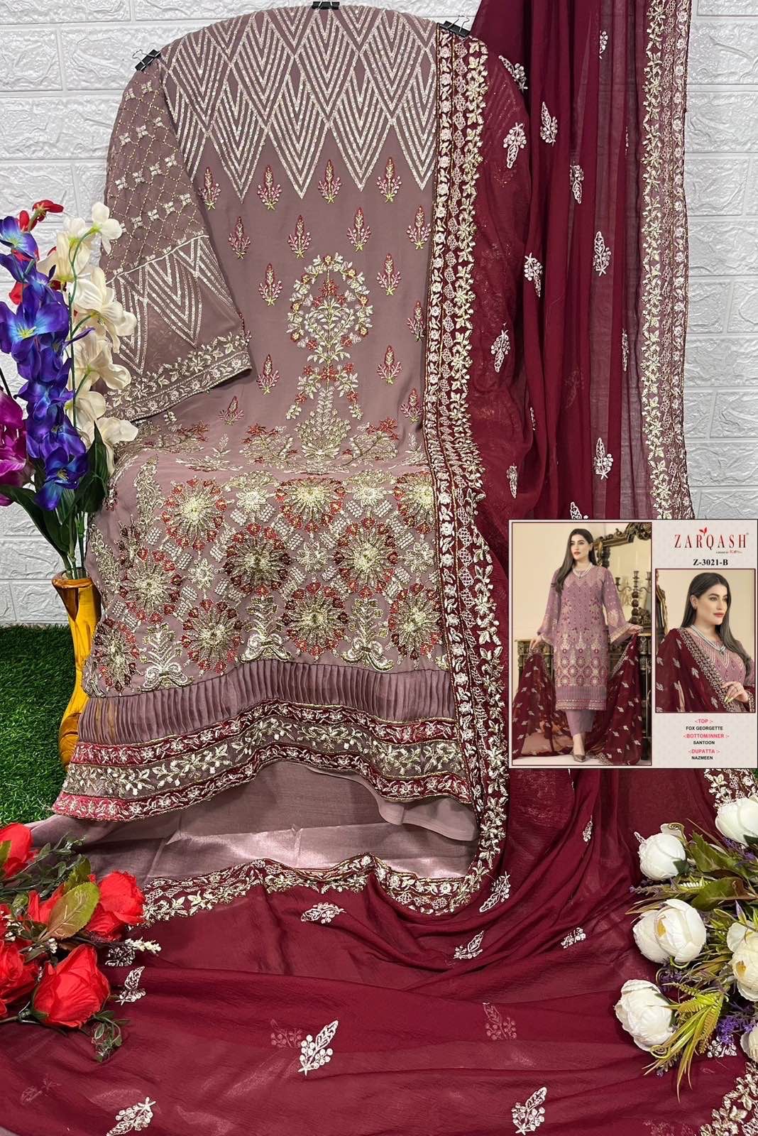 3021B Zarqash Pakistani Salwar Suits