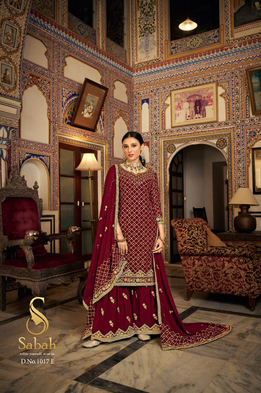 1017E Zeel Sabah Unstitched Suits