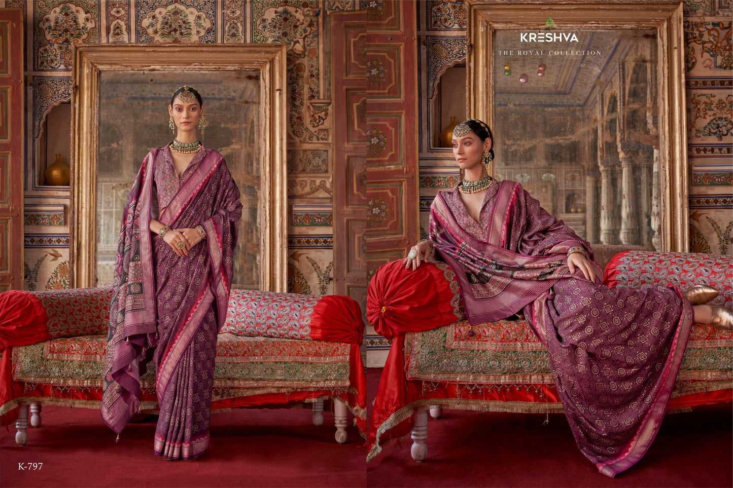 797 Indrani Kreshva Gold Finish Sarees