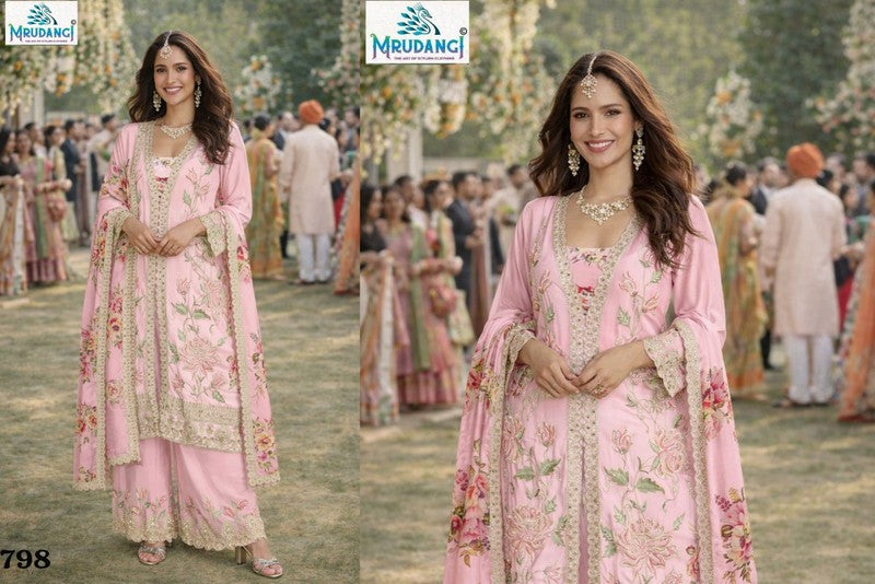 798 Sitara Mrudangi Premium Chinnon Silk Readymade Suits