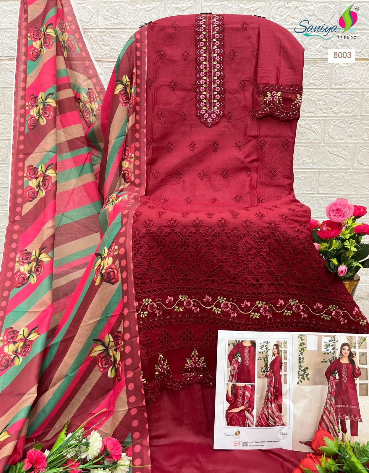 8003 Rang Rasiya Nx Vol 8 Saniya Trendz Chikankari Pakistani Salwar Suits