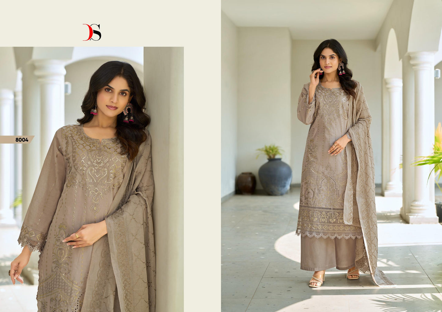8004 Elaf Vol 8 Deepsy Pure Cotton Pakistani Salwar Suits