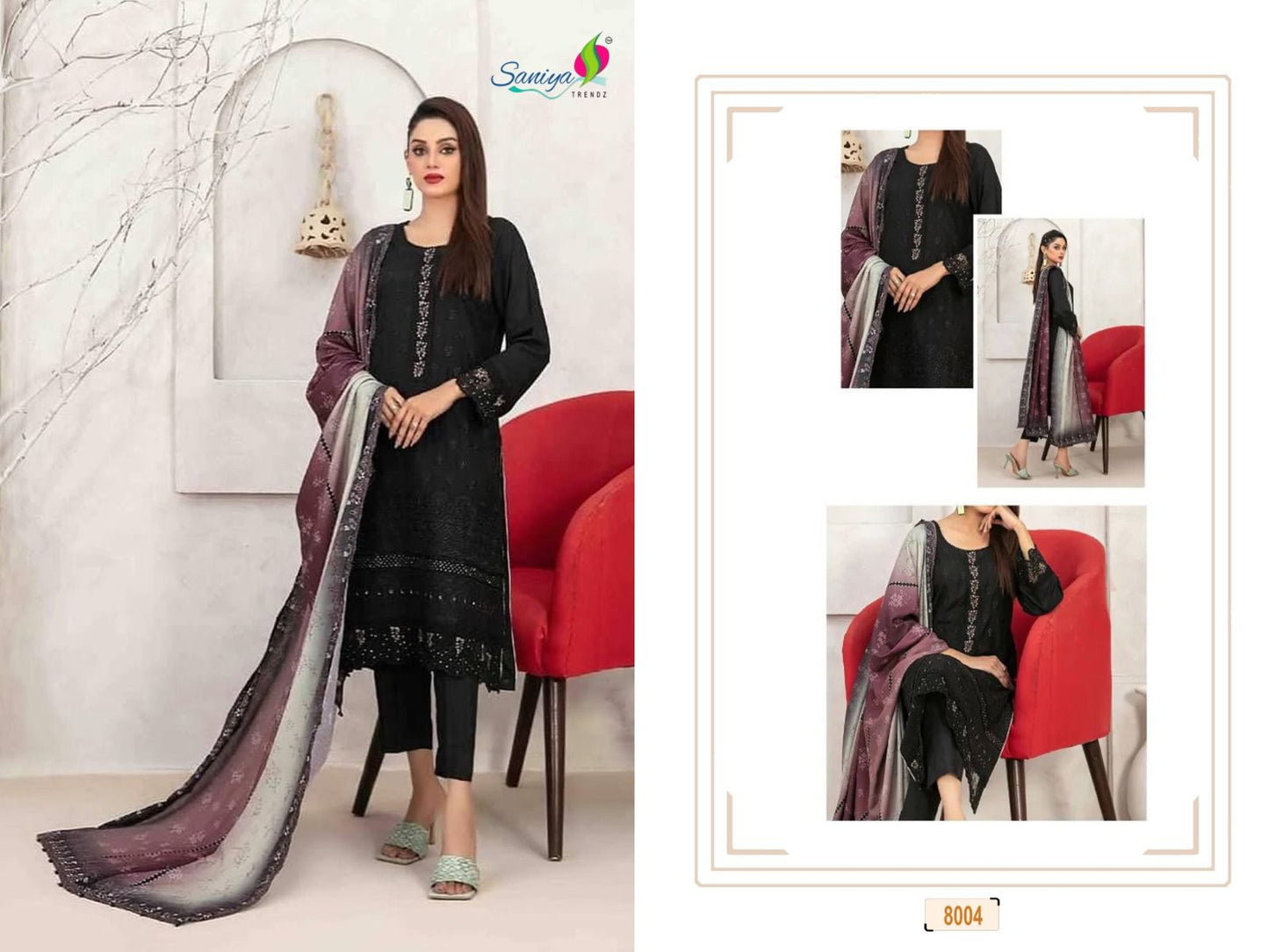 8004 Rang Rasiya Nx Vol 8 Saniya Trendz Chikankari Pakistani Salwar Suits