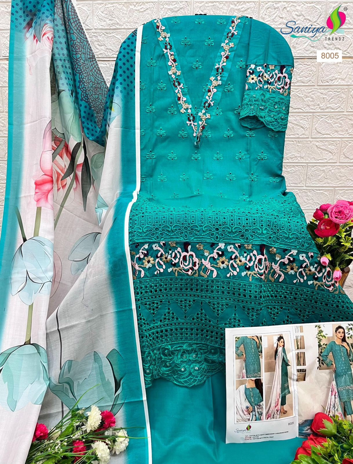 8005 Rang Rasiya Nx Vol 8 Saniya Trendz Chikankari Pakistani Salwar Suits