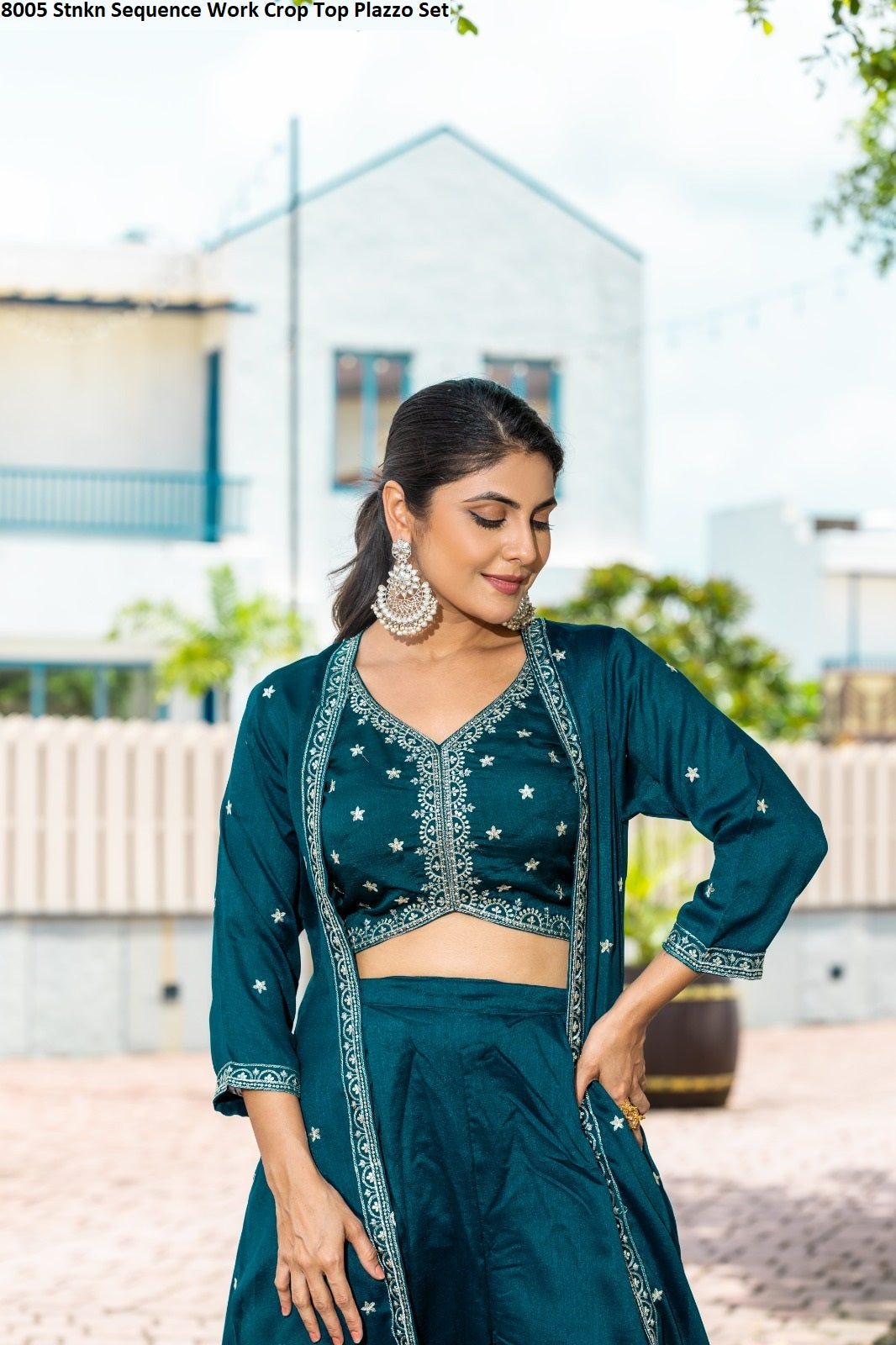 8005 Stnkn Sequence Work Crop Top Plazzo Set