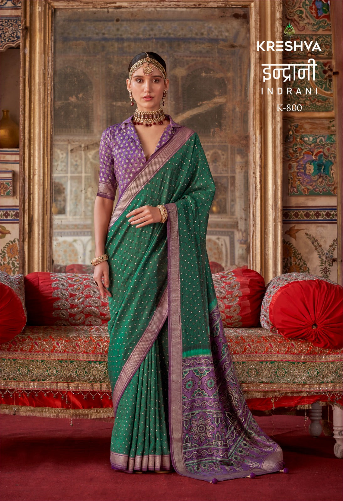 800 Indrani Kreshva Gold Finish Sarees