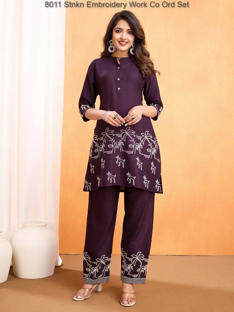 8011 Stnkn Embroidery Work Co Ord Set