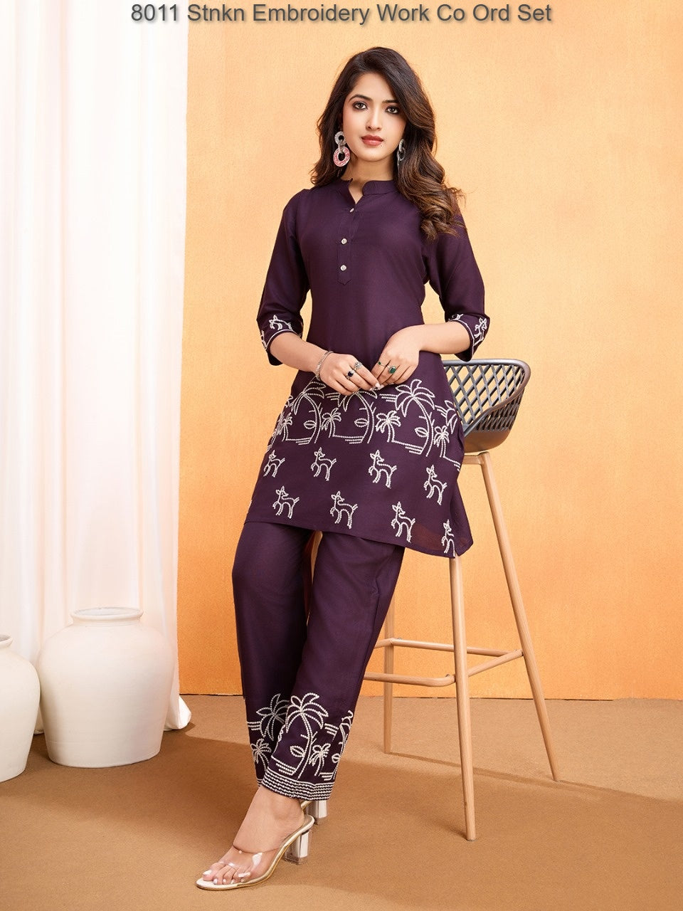 8011 Stnkn Embroidery Work Co Ord Set