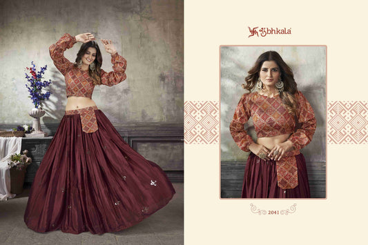 2041 Frill And Flare Vol 5 Shubhkala Croptop Skirt Set