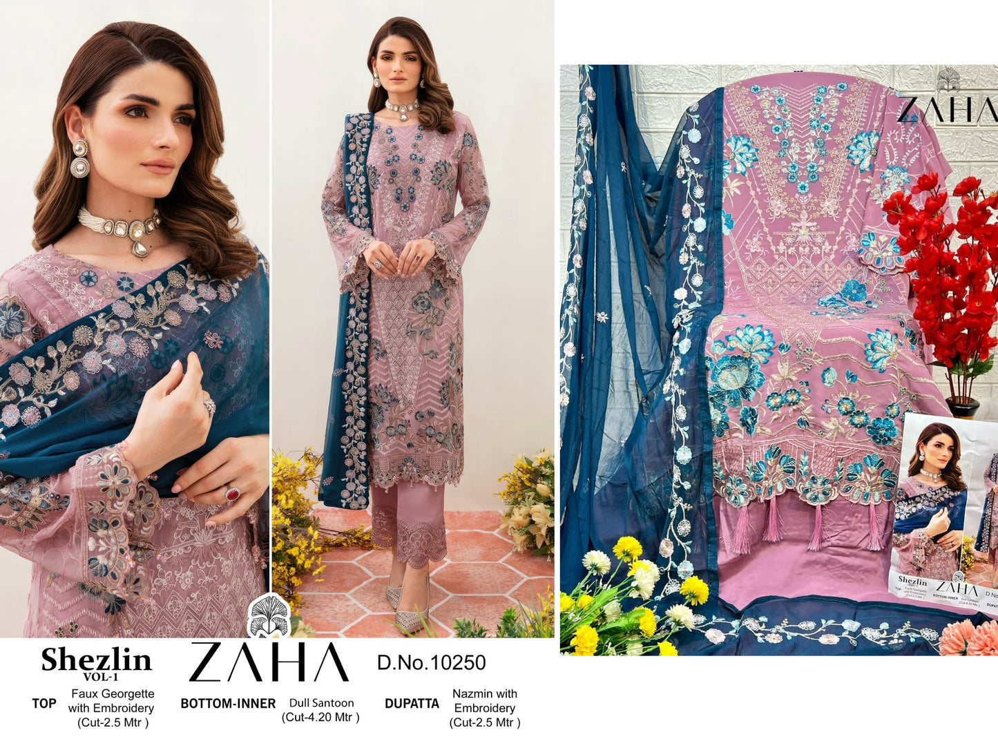 10250 Zaha Pakistani Salwar Suits
