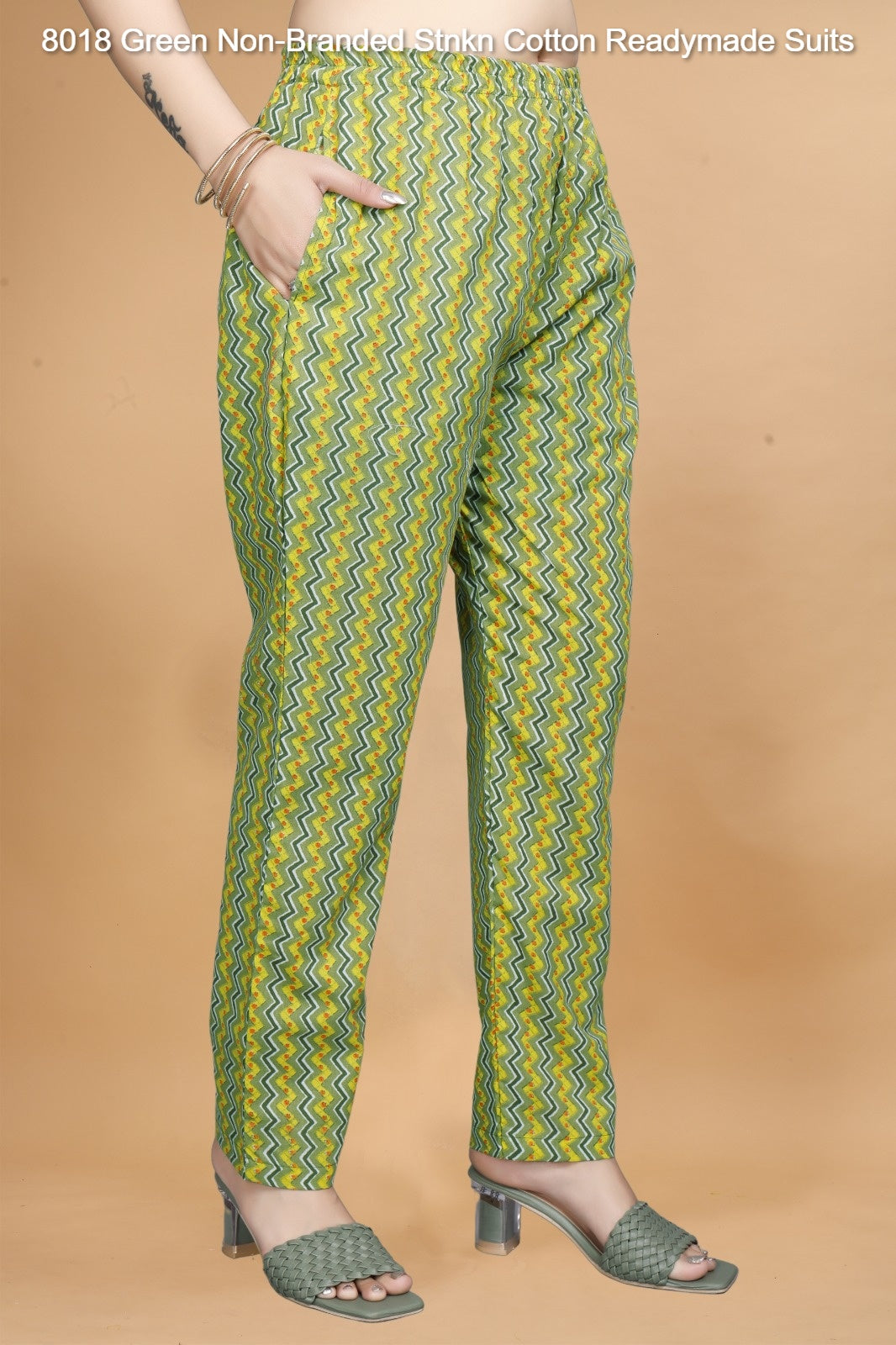 8018 Green Non-Branded Stnkn Cotton Readymade Suits