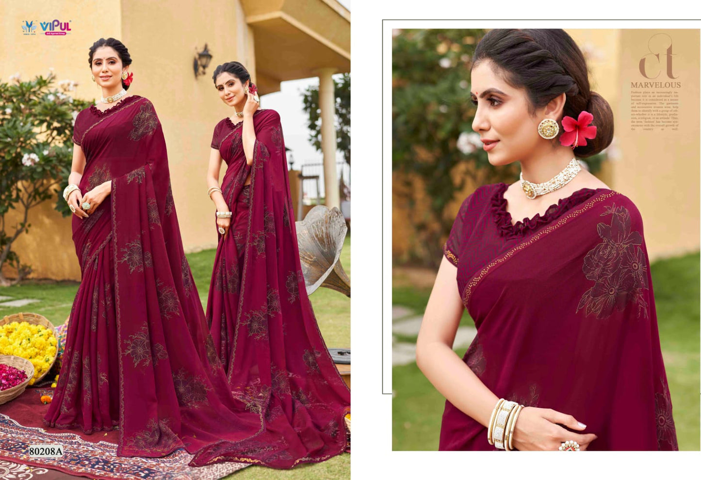 80208A Sajeeli Vipul Georgette Sarees
