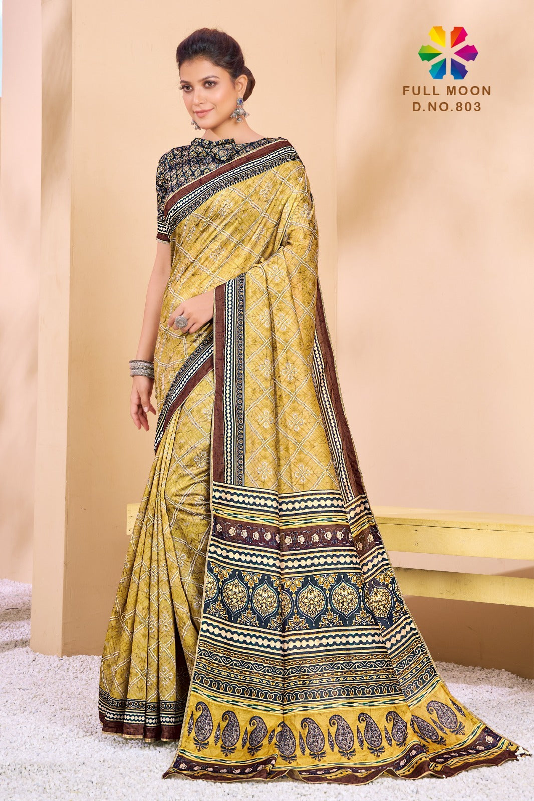 803 Full Moon Jivora Print Sarees