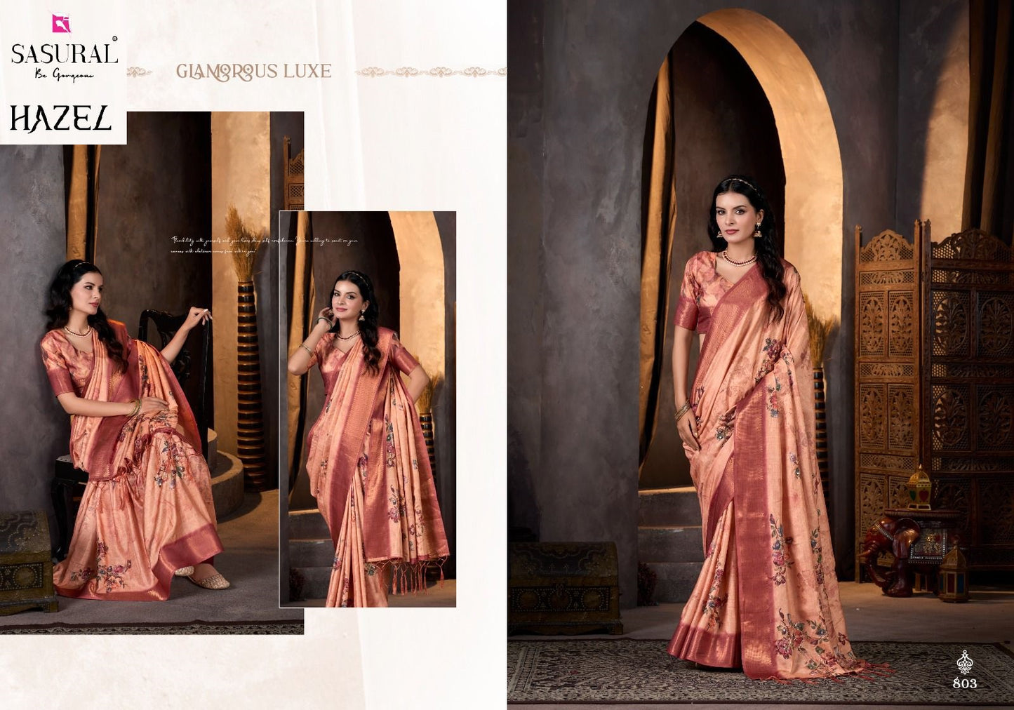 803 Hazel Sasural Assam Silk Sarees