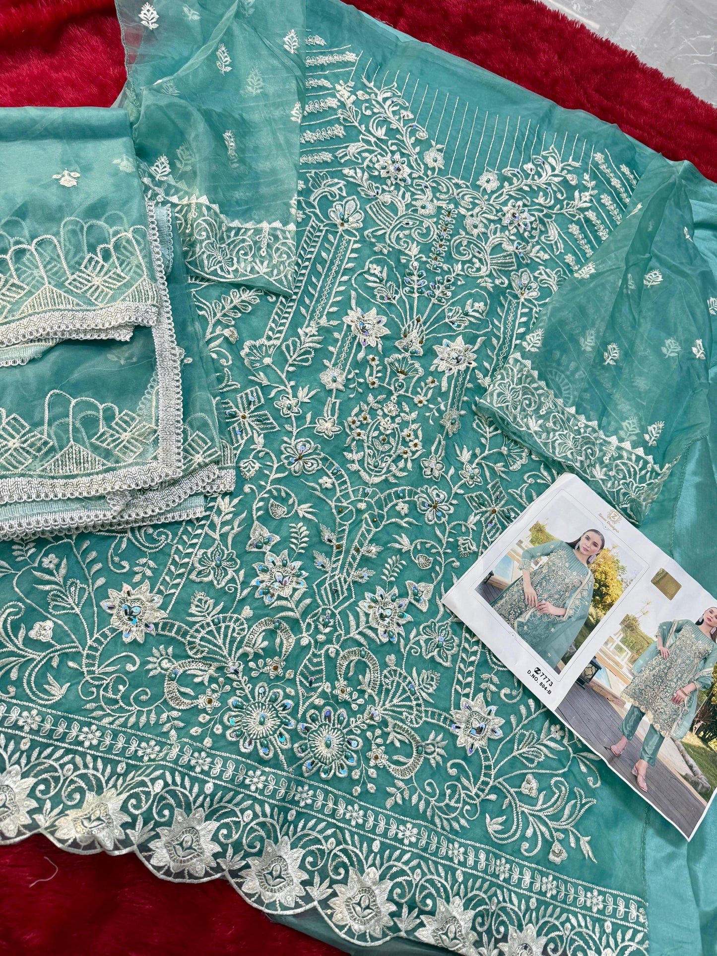 804B Ziaaz Designs Organza Pakistani Salwar Suits