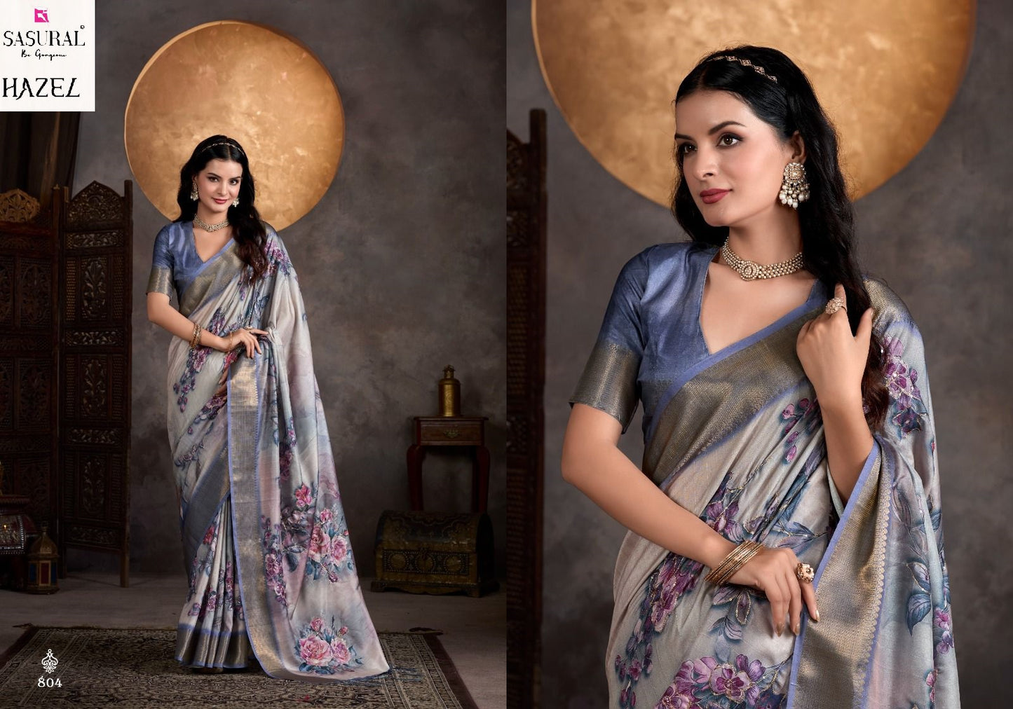 804 Hazel Sasural Assam Silk Sarees