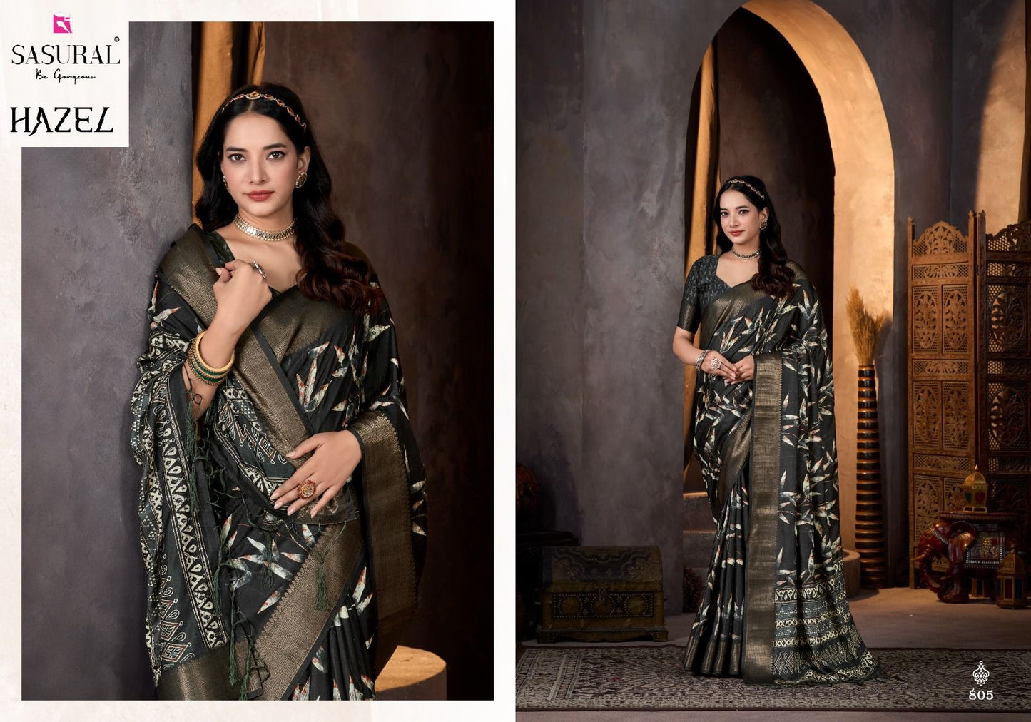 805 Hazel Sasural Assam Silk Sarees