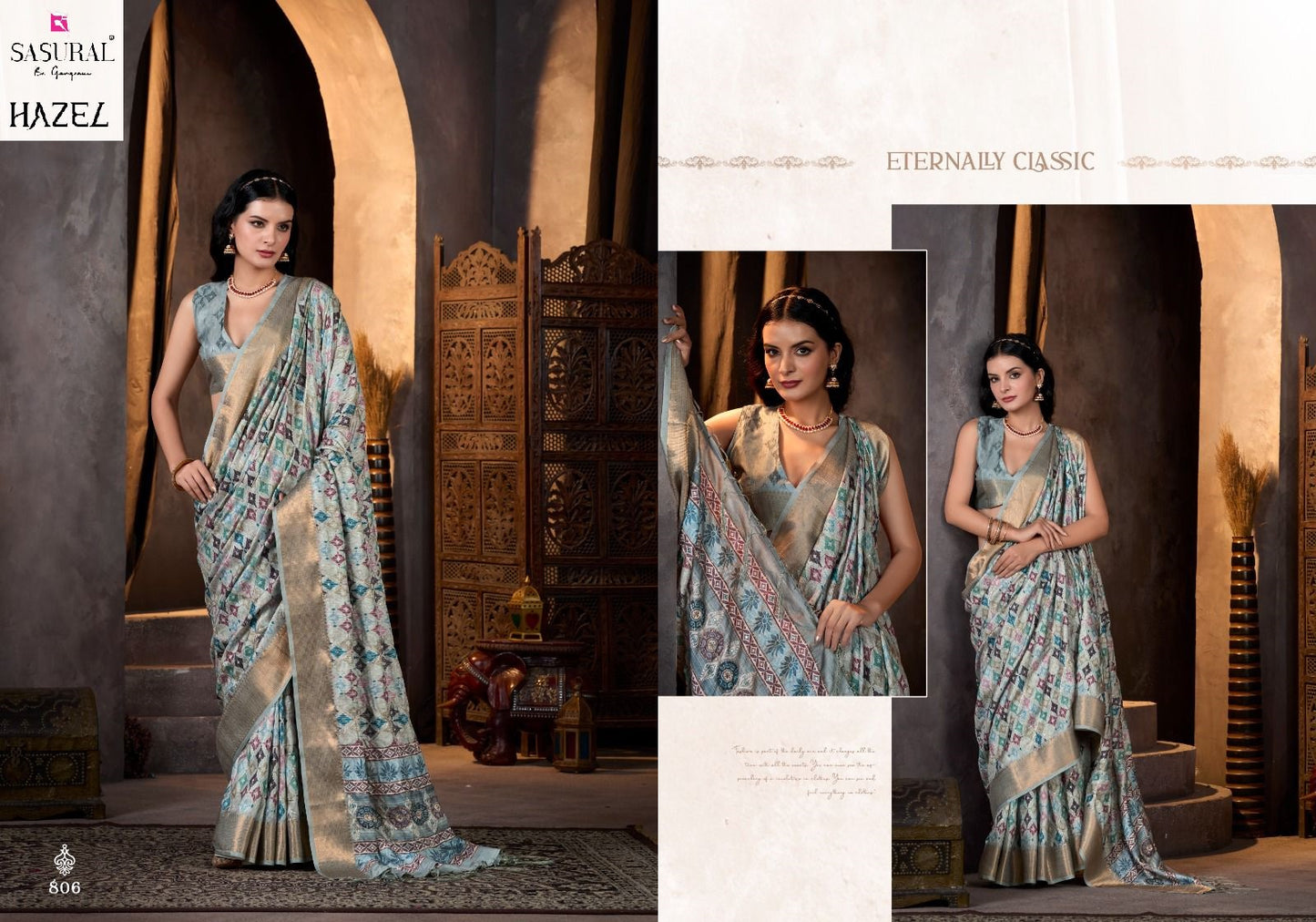 806 Hazel Sasural Assam Silk Sarees