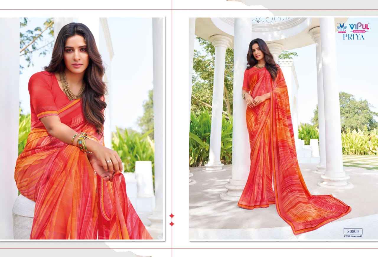 80803 Priya Vipul Georgette Sarees