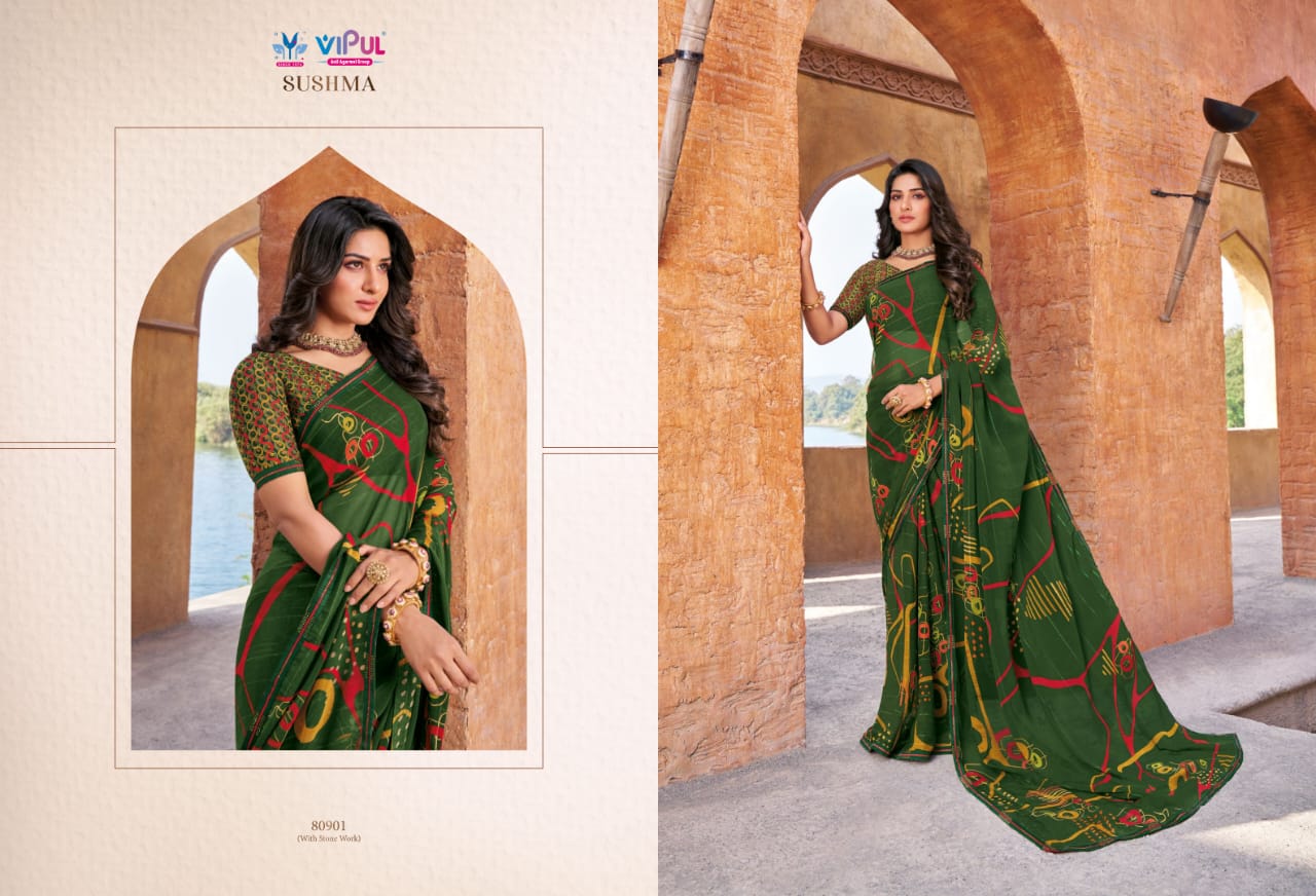 80901 Sushma Vipul Georgette Sarees