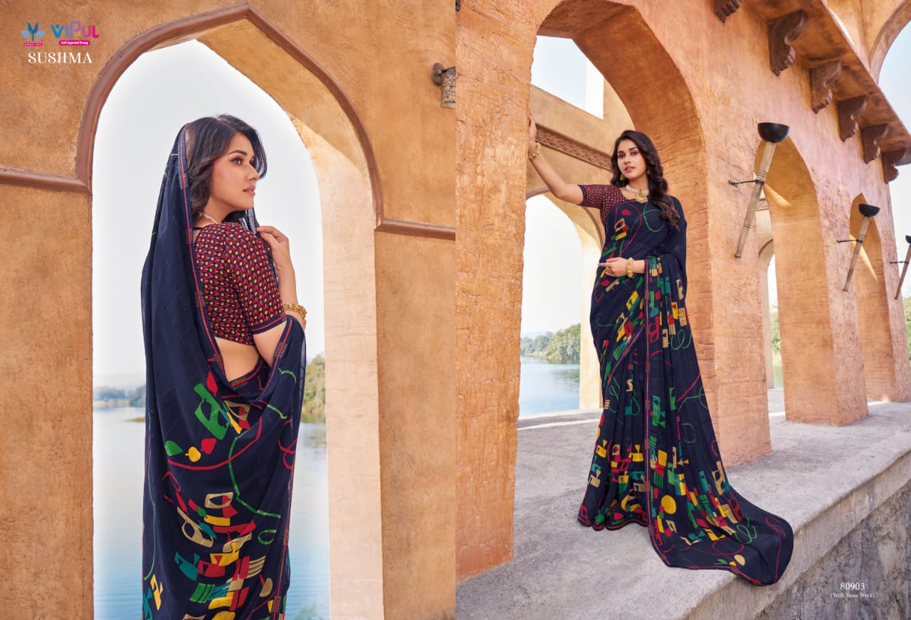 80903 Sushma Vipul Georgette Sarees