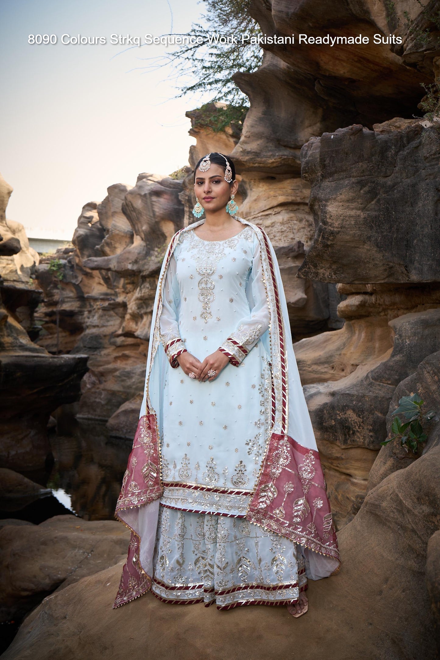 8090 Colours Strkq Sequence Work Pakistani Readymade Suits