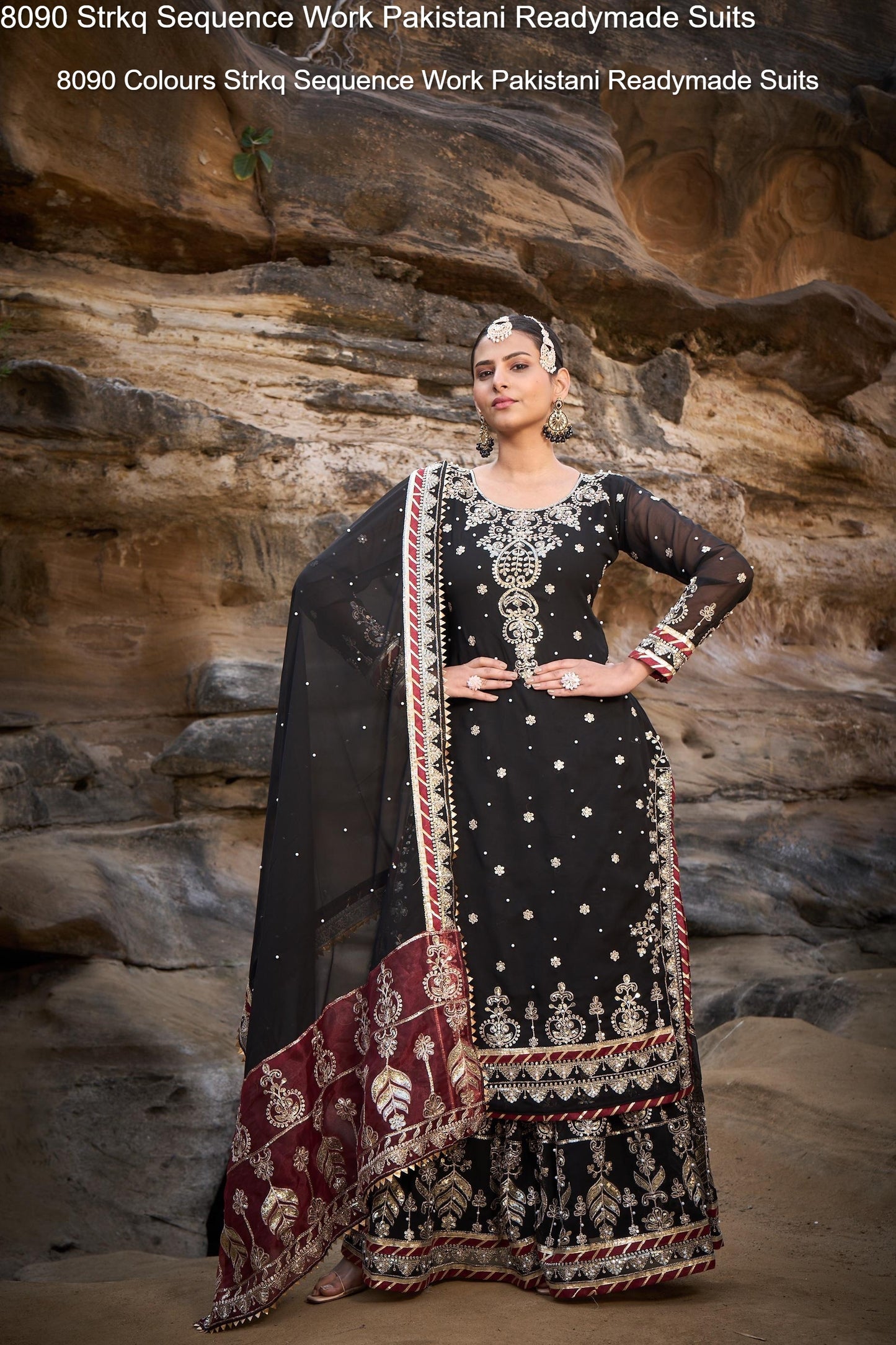 8090 Colours Strkq Sequence Work Pakistani Readymade Suits