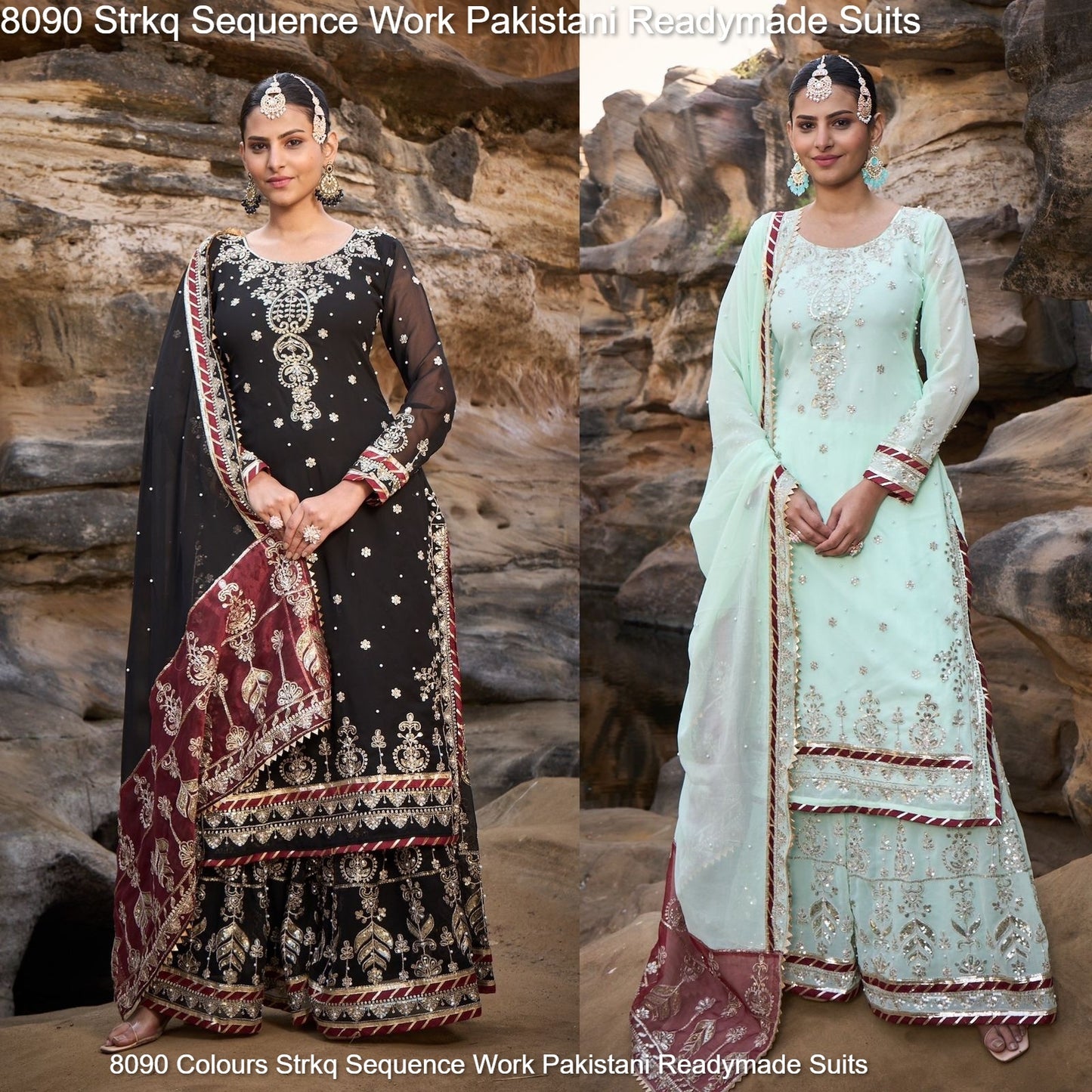 8090 Colours Strkq Sequence Work Pakistani Readymade Suits