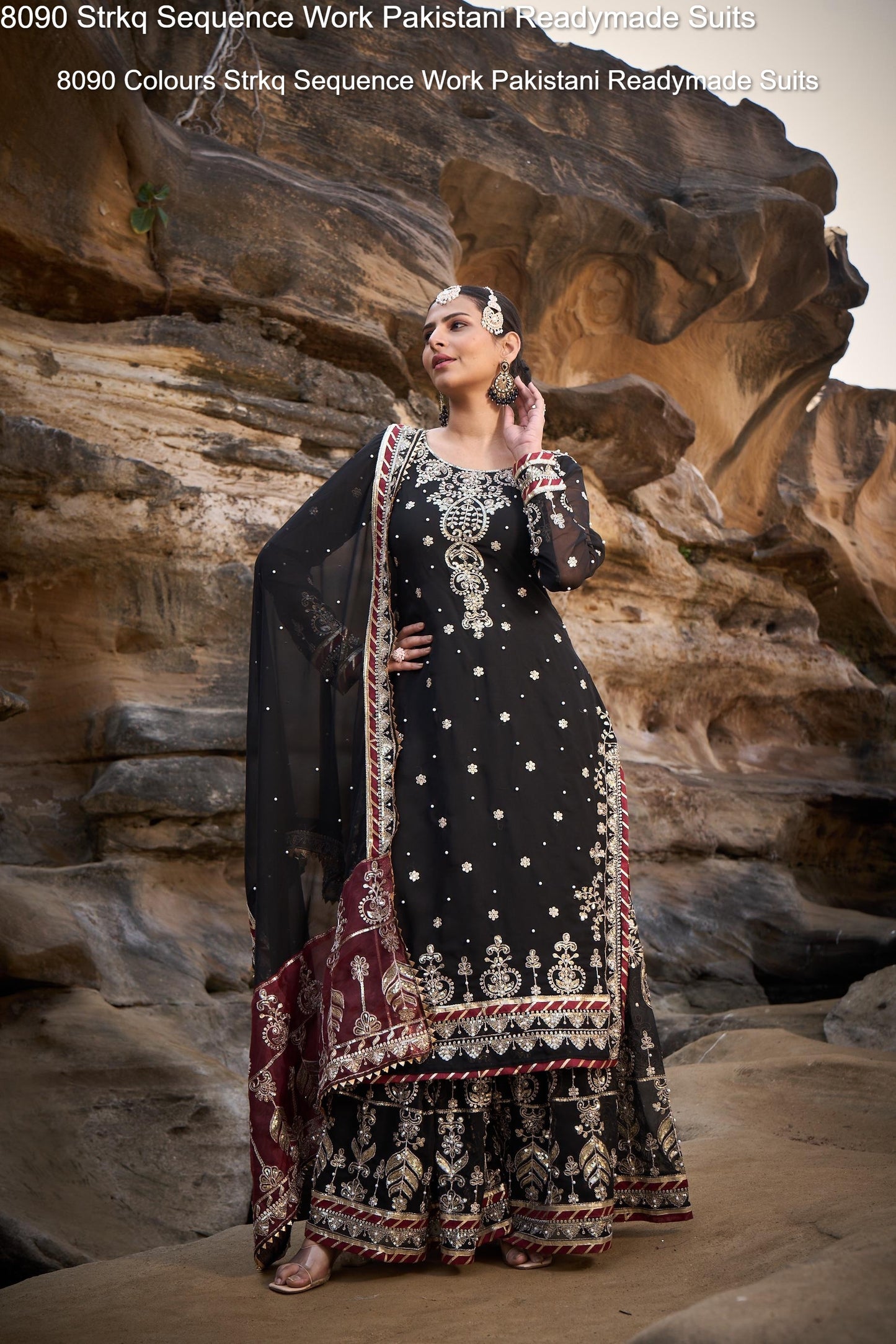 8090 Colours Strkq Sequence Work Pakistani Readymade Suits