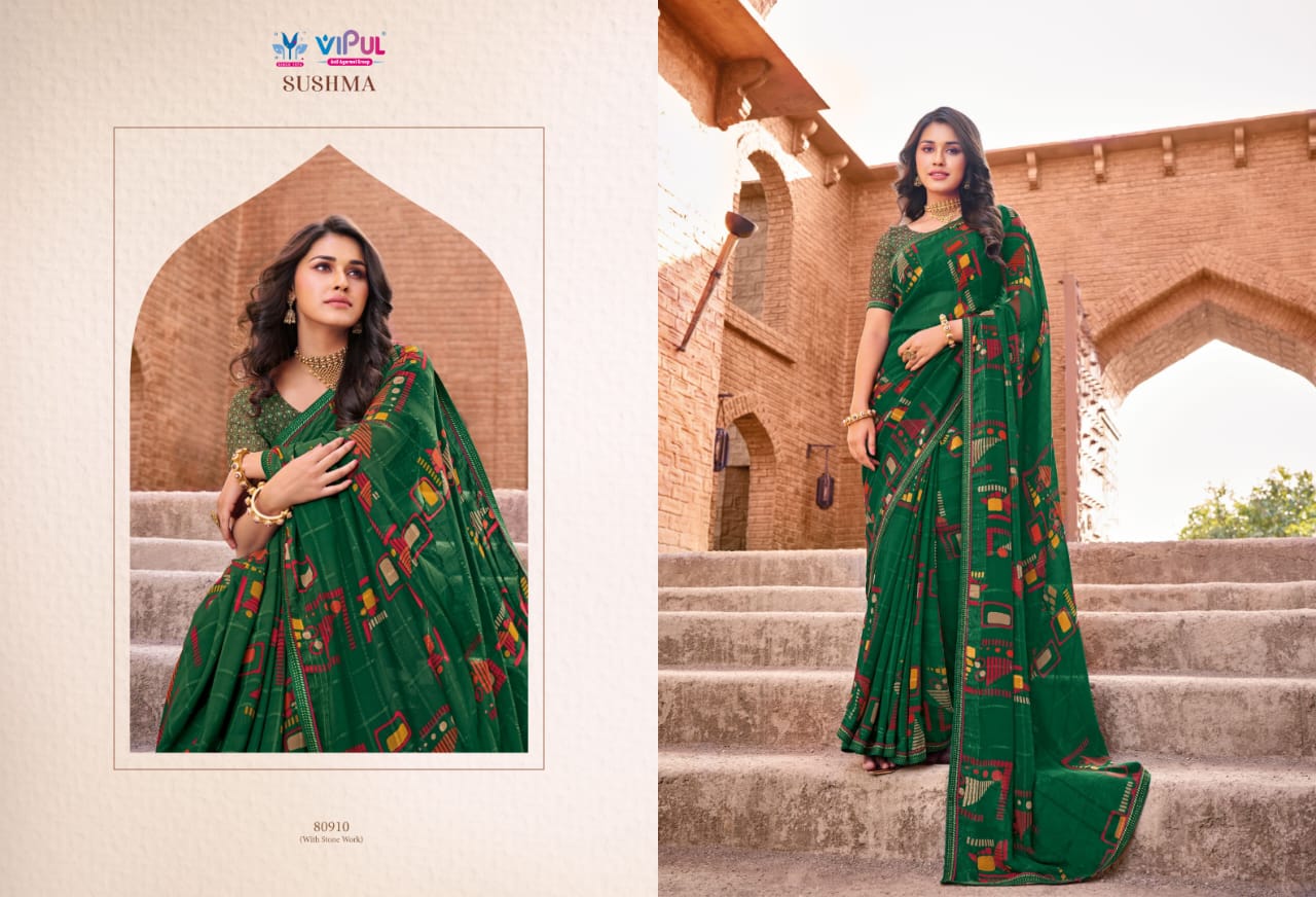 80910 Sushma Vipul Georgette Sarees