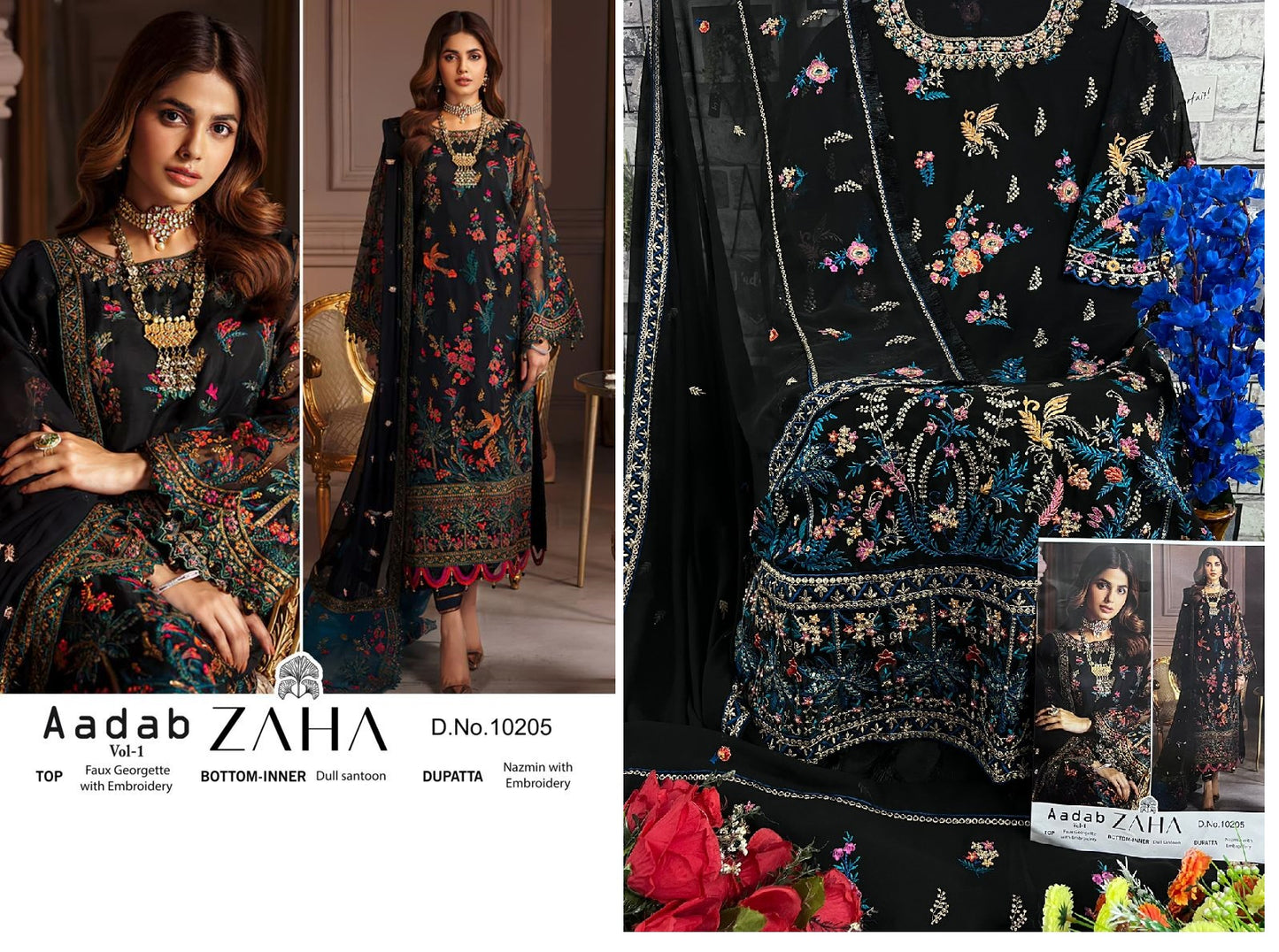 10205 Aadab Vol 1 Zaha Pakistani Salwar Suits