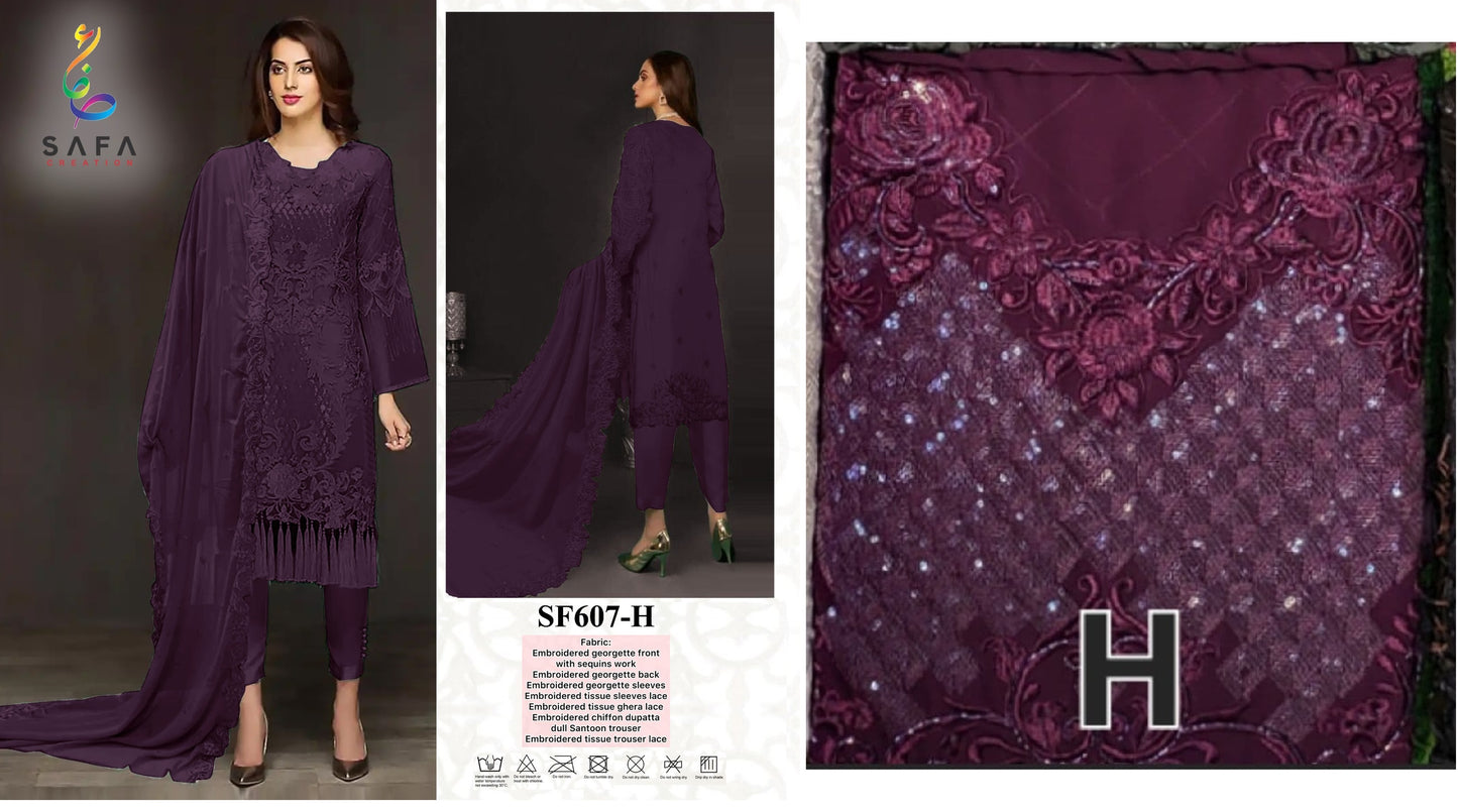 607H Safa Creation Pakistani Salwar Suits