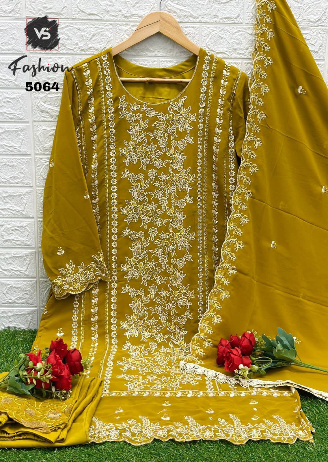 5064Yellow Vs Fashion Pakistani Readymade Suits