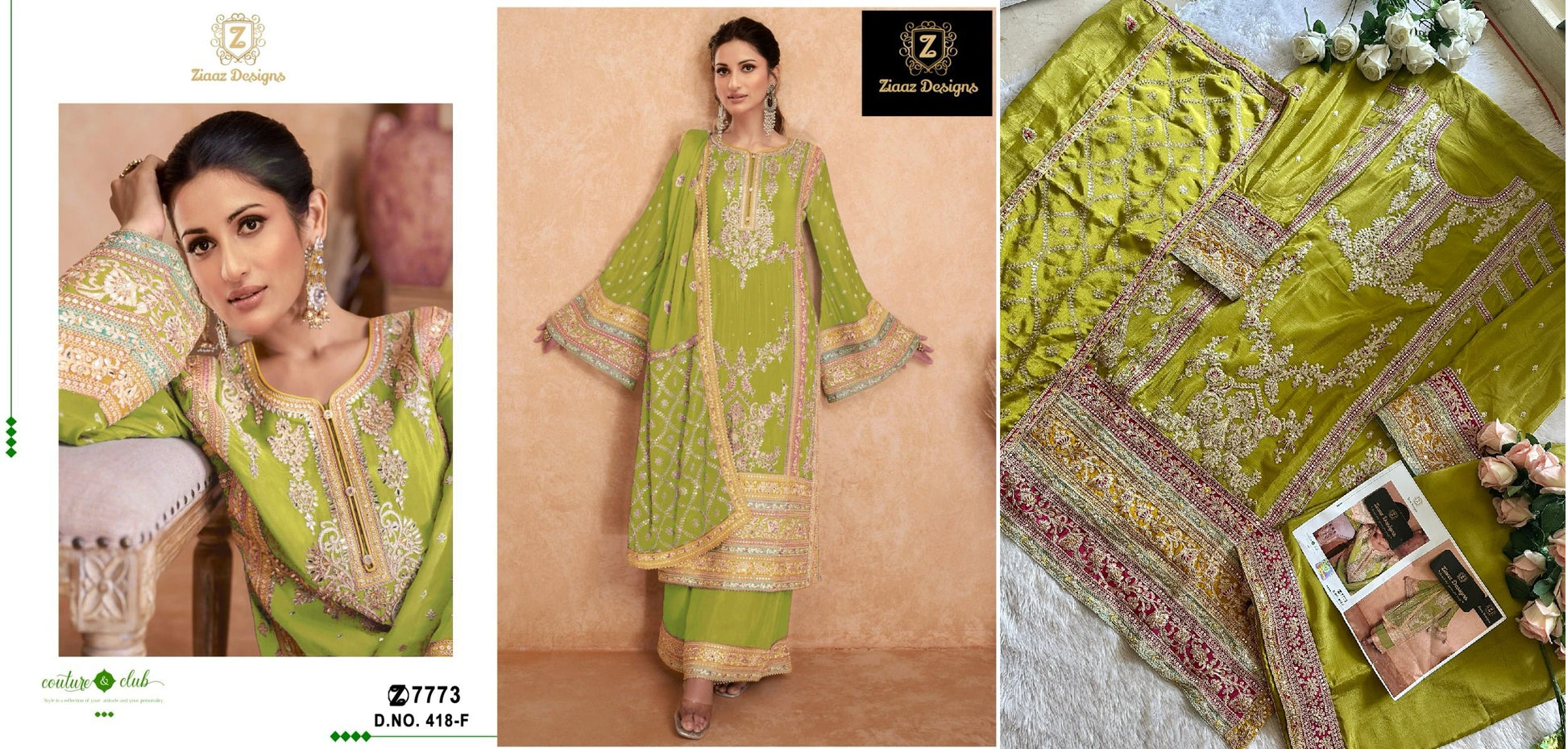 418F Ziaaz Designs Pakistani Readymade Suits