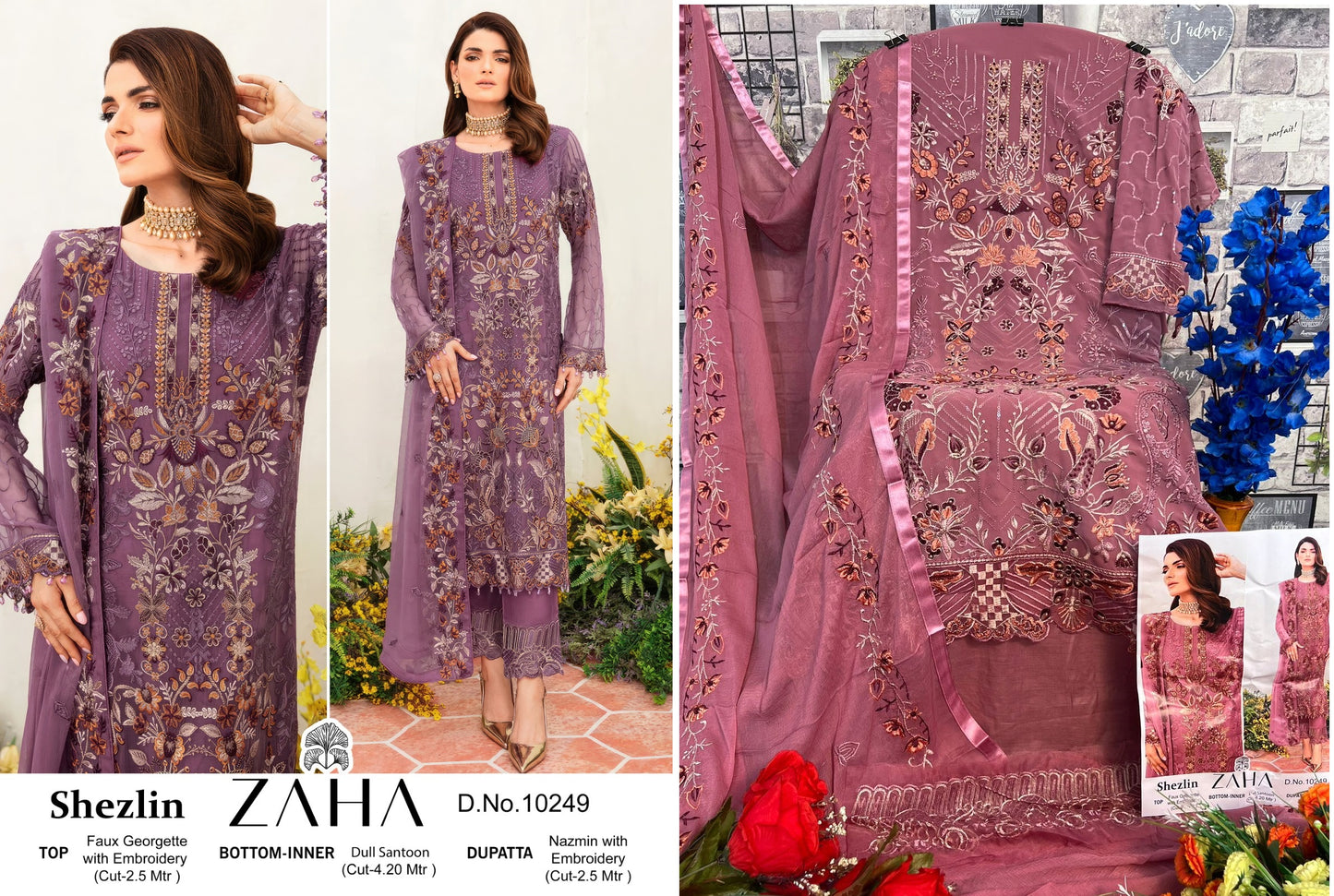 10249 Zaha Pakistani Salwar Suits
