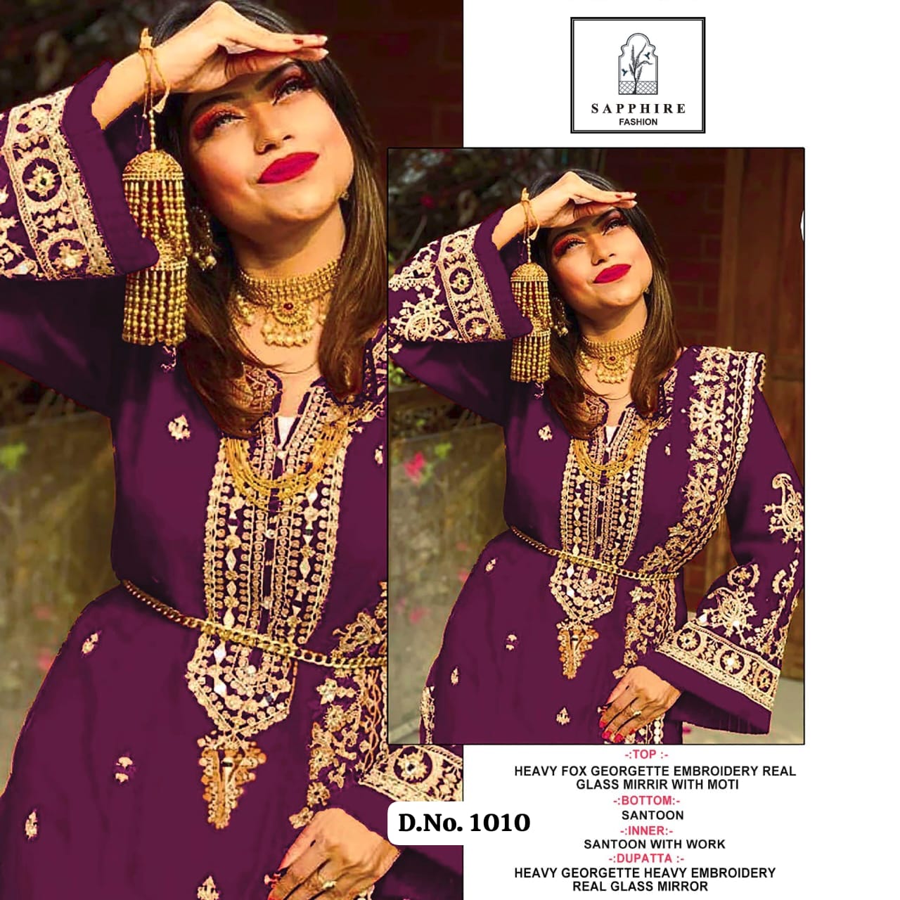 1010 Wine Sapphire Pakistani Salwar Suits