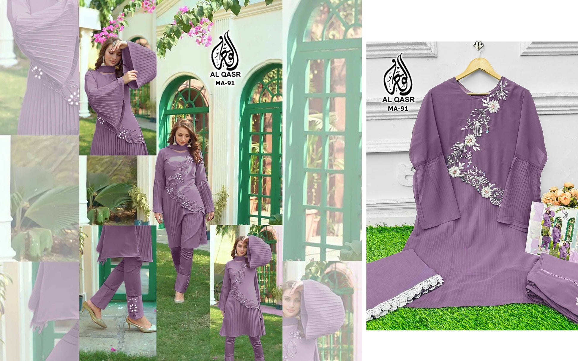Ma-91Purple Al Qasr Pakistani Readymade Suits