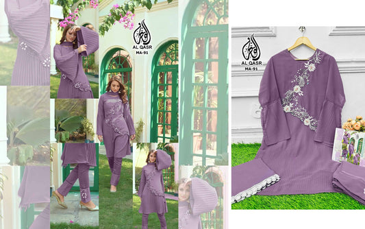 Ma-91Purple Al Qasr Pakistani Readymade Suits