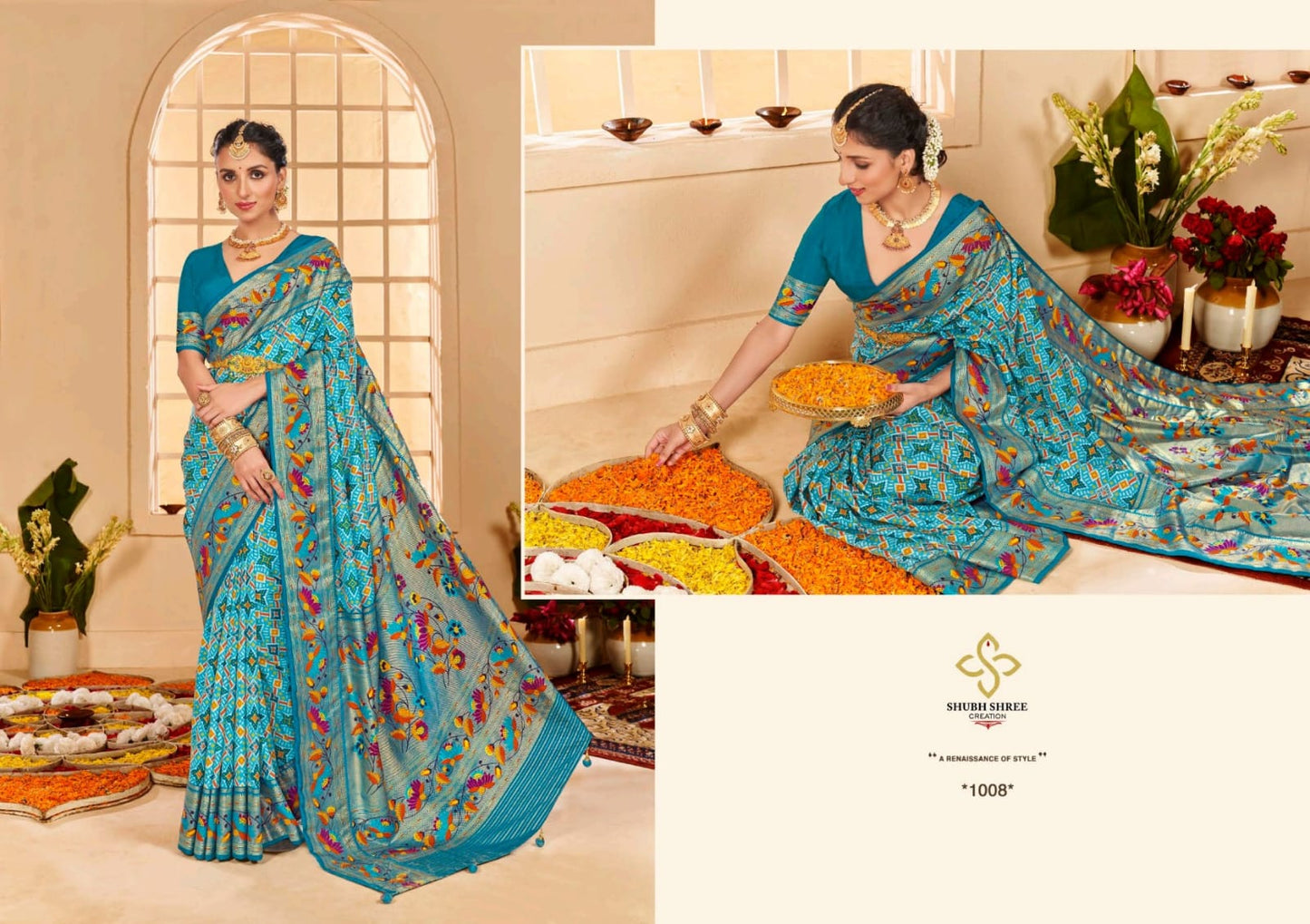 1008 Kesar Tilk Shubh Shree Sarees