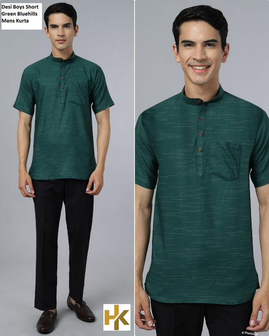 Desi Boys Short Green Bluehills Mens Kurta