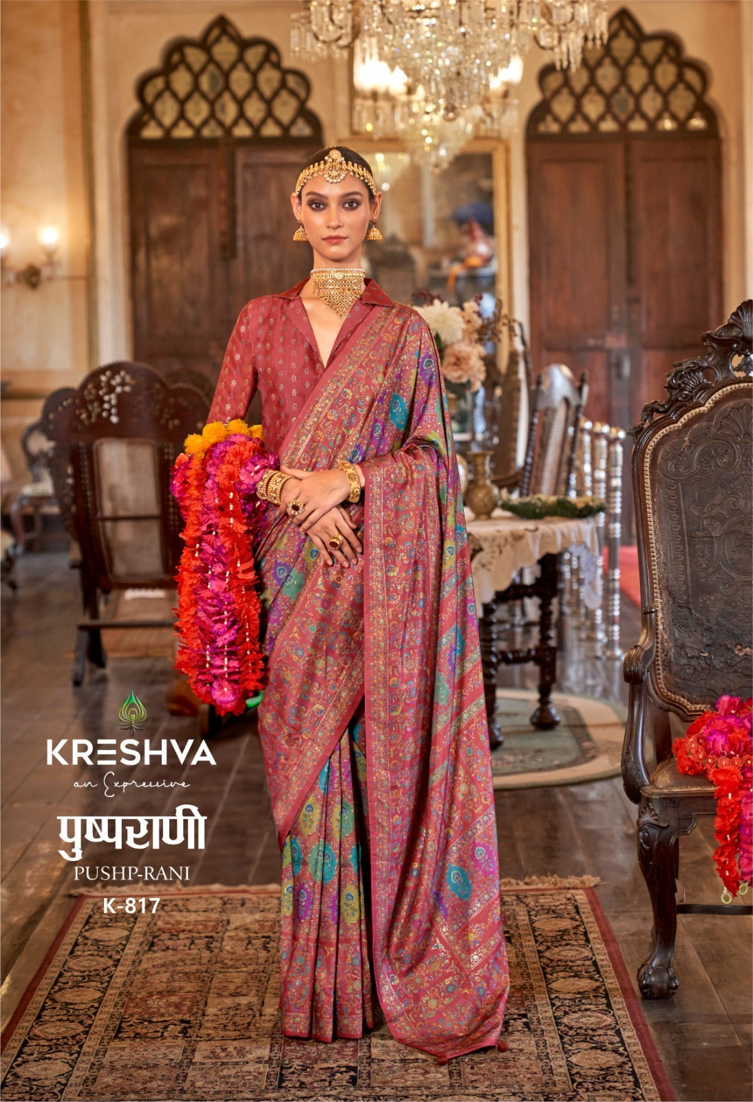 817 Pushpa Rani Kreshva Print Sarees