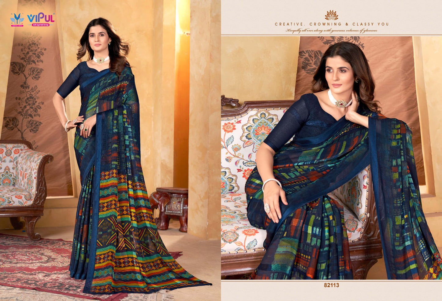 82113 Madhvi Vol 2 Vipul Chiffon Sarees