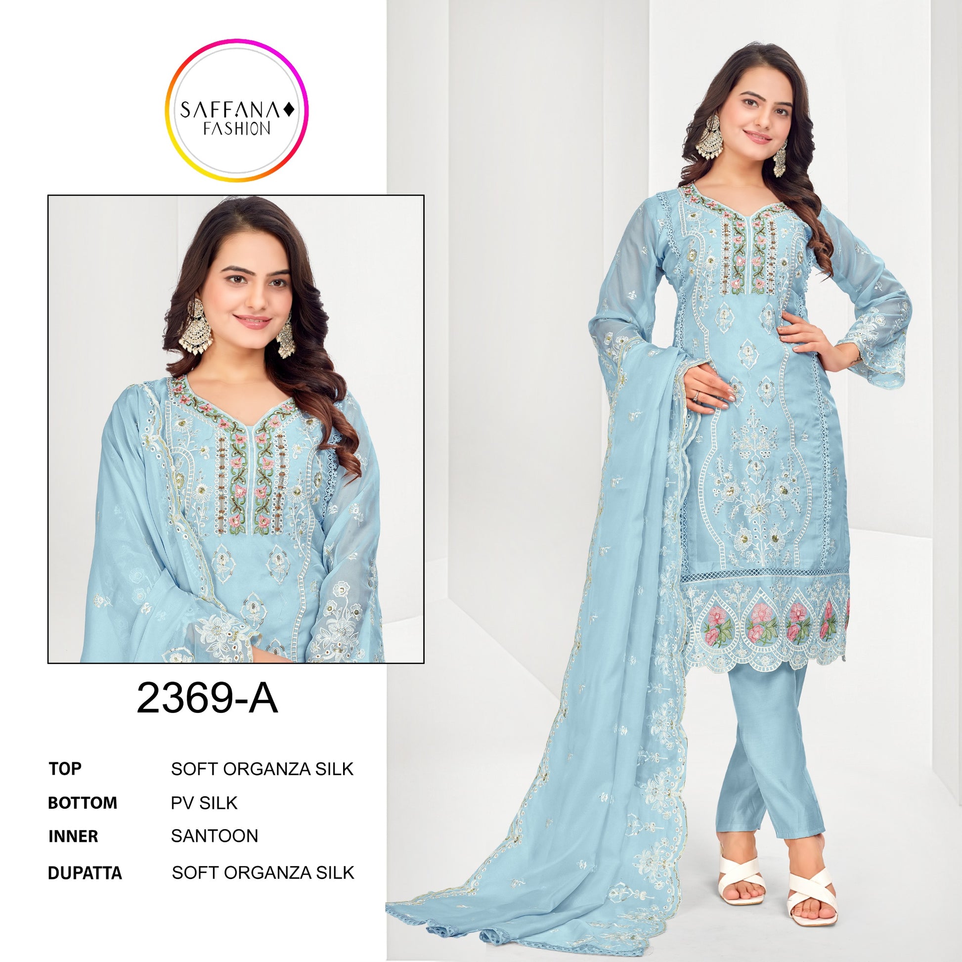 2369A Saffana Pakistani Readymade Suits