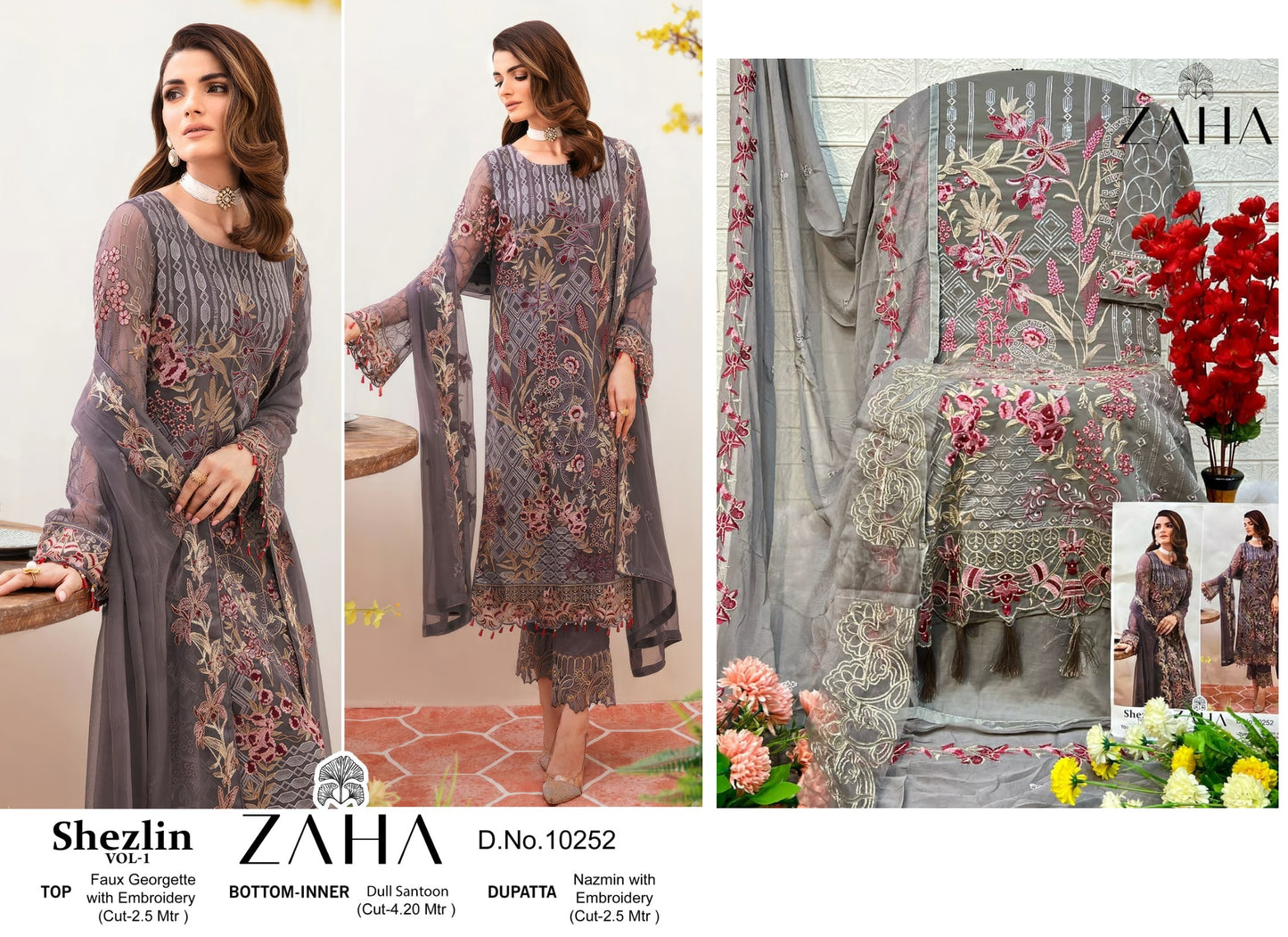 10252 Zaha Pakistani Salwar Suits