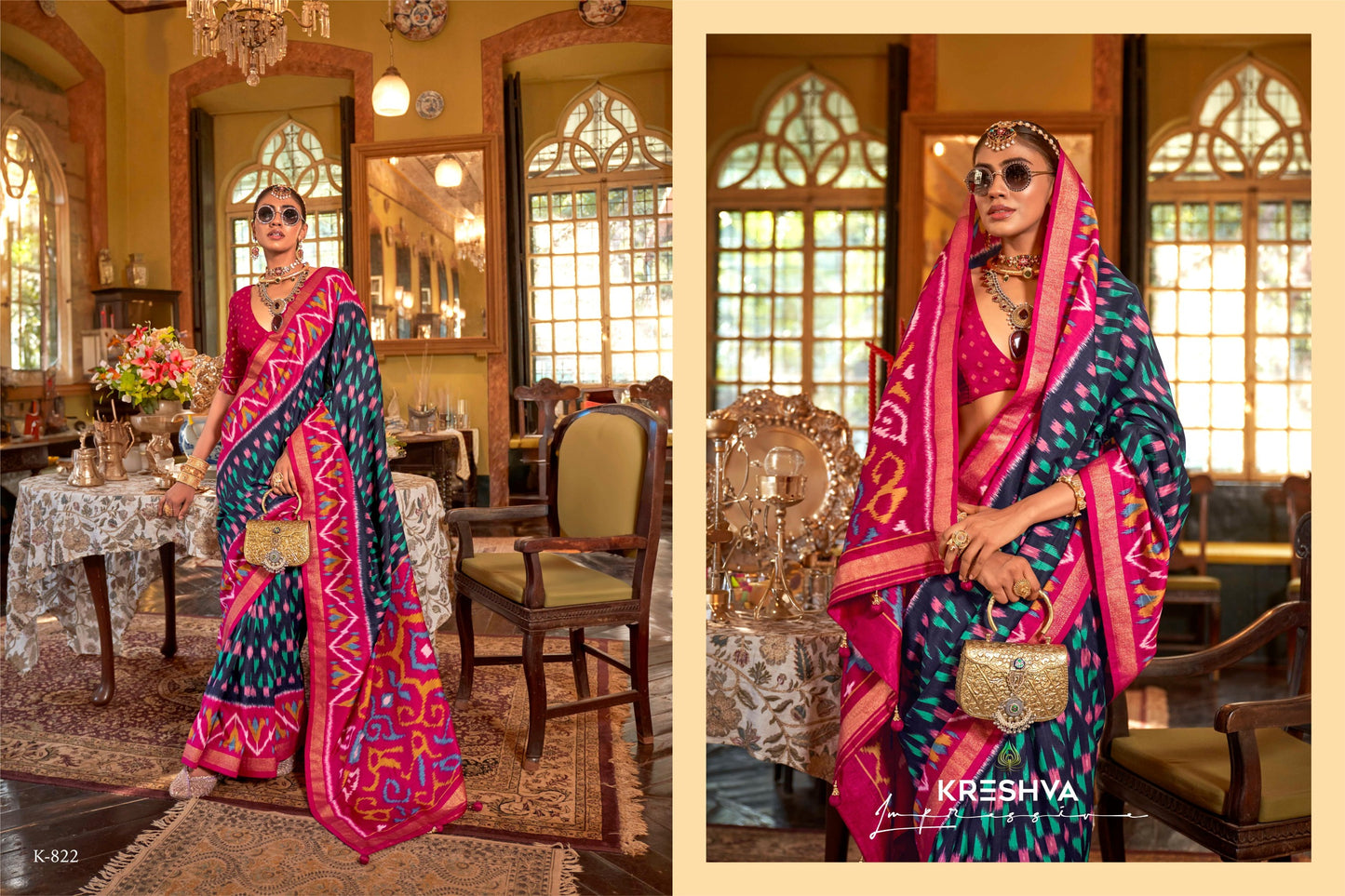 822 Palav Patola Kreshva Silk Sarees