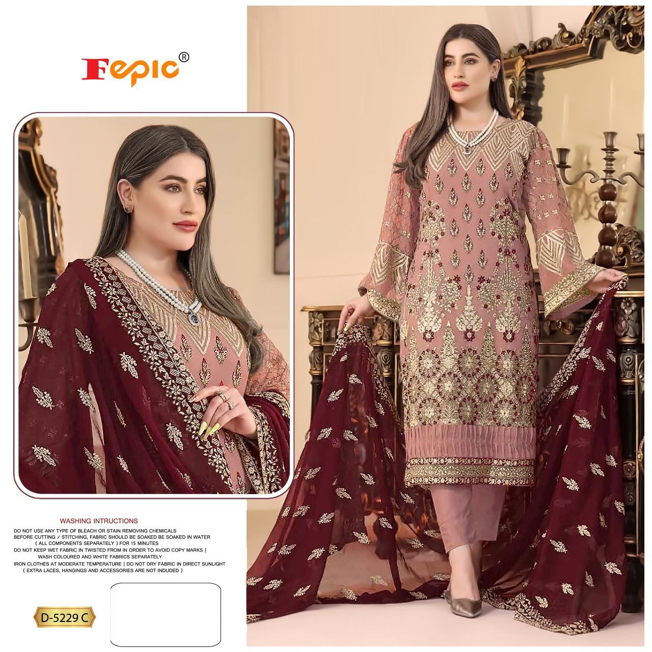 D-5229-C Rosemeen Fepic Pakistani Salwar Suits