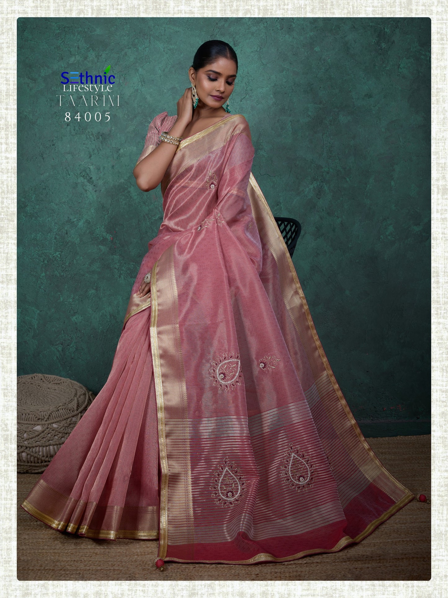 84005 Taarini Sethnic Linen Tissue Sarees
