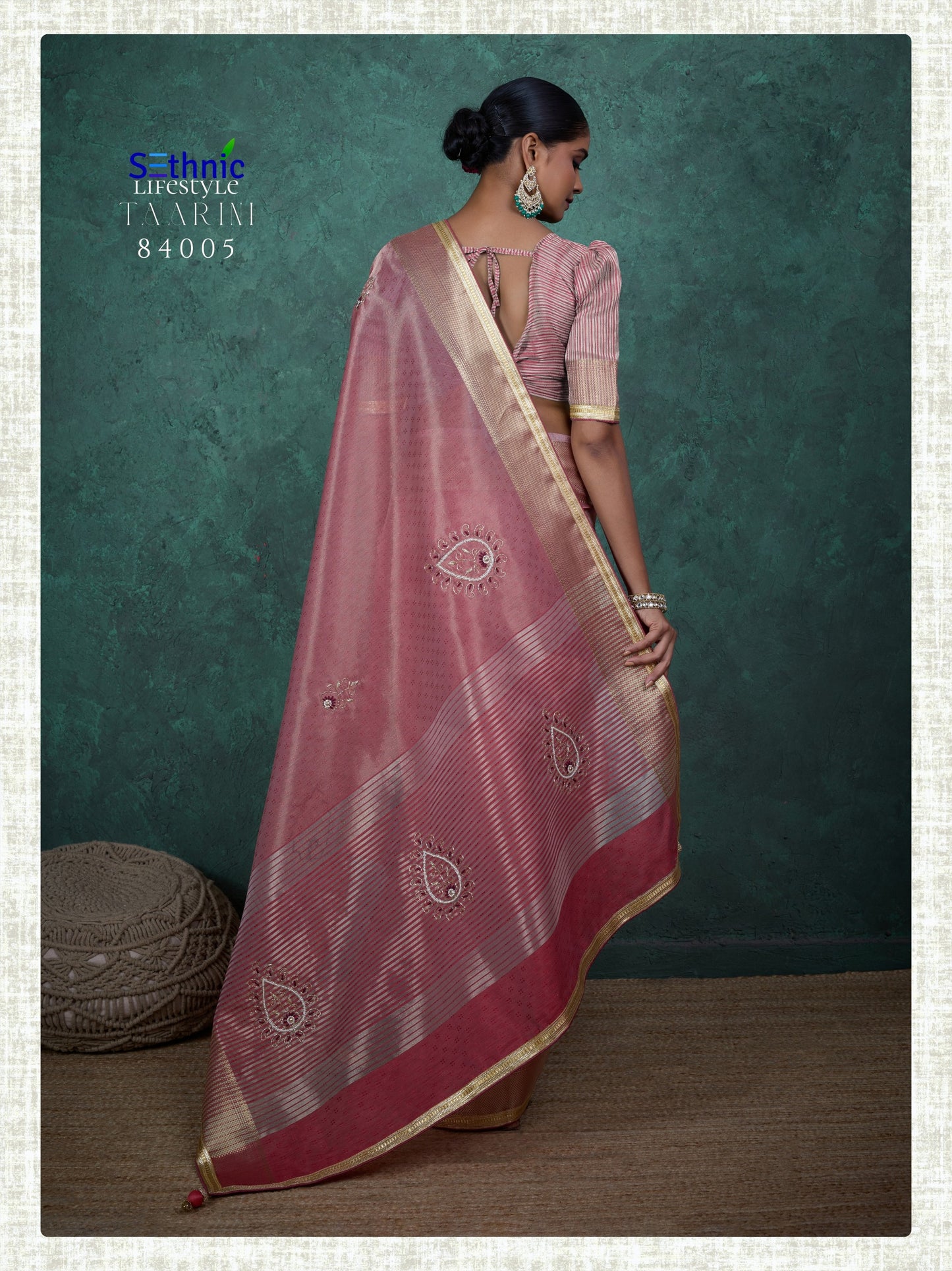 84005 Taarini Sethnic Linen Tissue Sarees