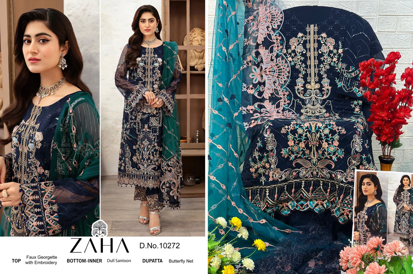 10272 Zaha Pakistani Salwar Suits